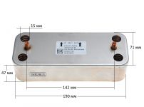Теплообменник (вторичный) для газового котла Ariston 16 пластин
